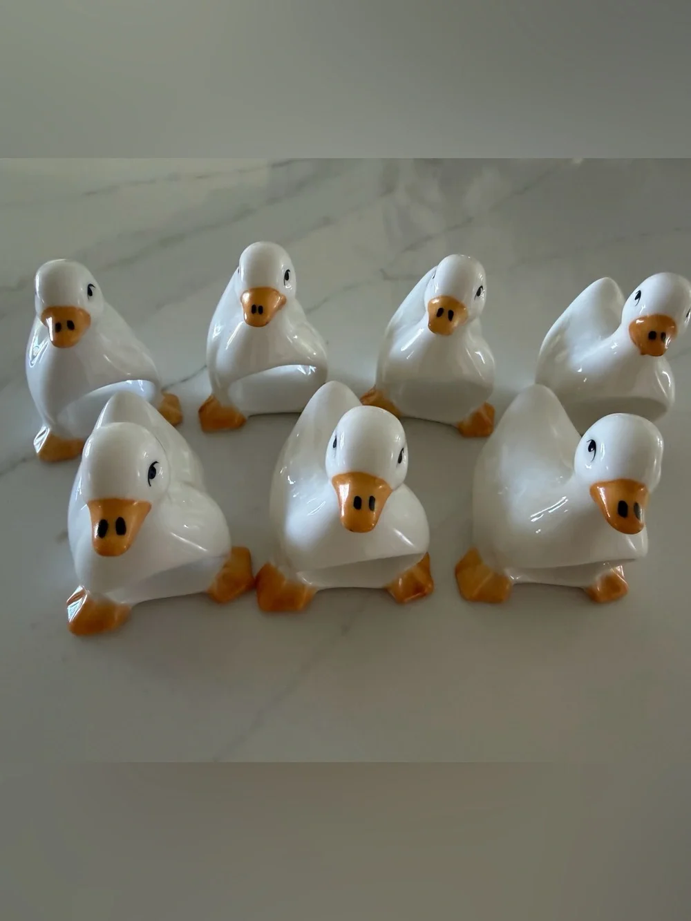 7 ceramic geese/duck napkin holders